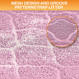 Textured surface with mesh design and groove patterns, showing litter trapping mechanism.