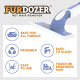 Picture explaining the benefits of the FurDozer