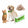 Dog and cat with green FurDozer X3 MINI with a pile of pet hair behind them on a white background.