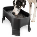 Great Dane drinking from the Giant Bowl with Leg Extensions in Midnight Black