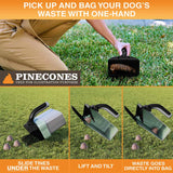 A person picking up dog waste with one hand