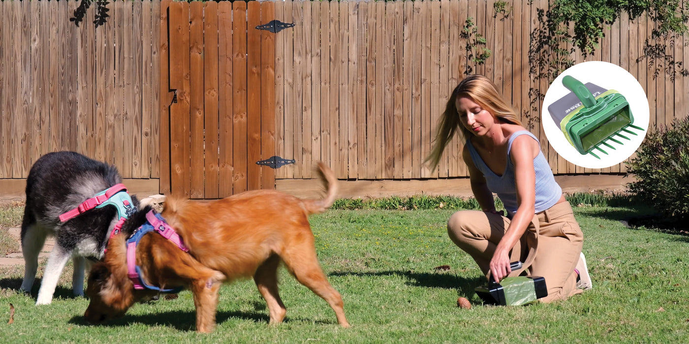 Woman using the Lift N' Bag Dog Pooper Scooper