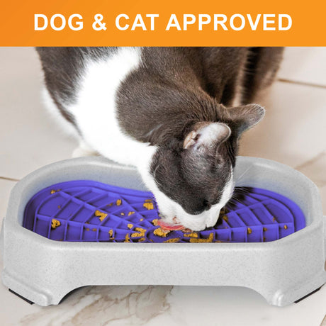 Neat-Lik Slow Feed Licking Mat with Mess-Proof Tray