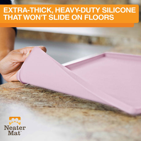 The bottom of the Neater Mat is non-slip which prevents it from sliding on floors