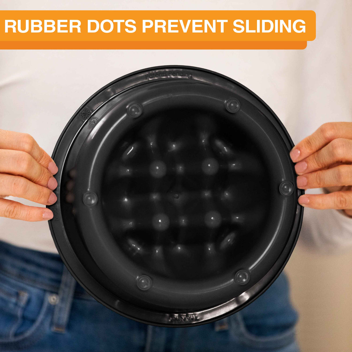 Bottom of The Niner showing rubber dots to prevent sliding