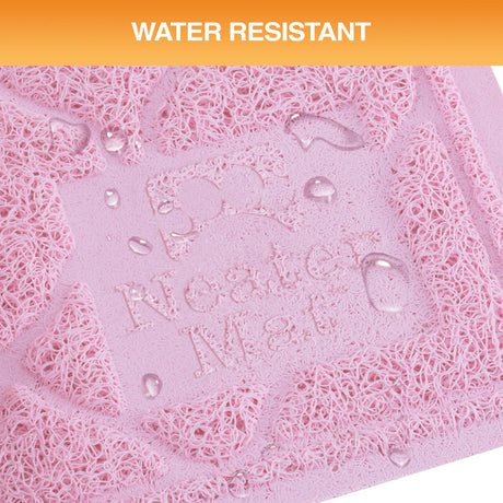Water-resistant mat with 'Neater Mat' branding and water droplets on a textured surface.