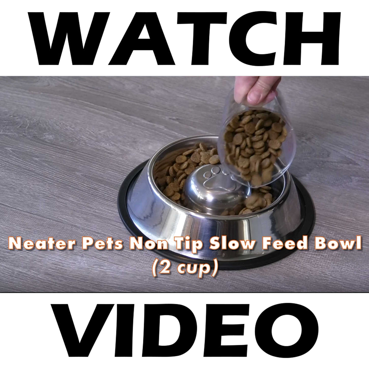 Medium Non-Tip Slow Feed Bowl video