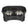 Deluxe Cat Midnight Black raised Neater Feeder dog bowls with two stainless steel bowls against a white background.