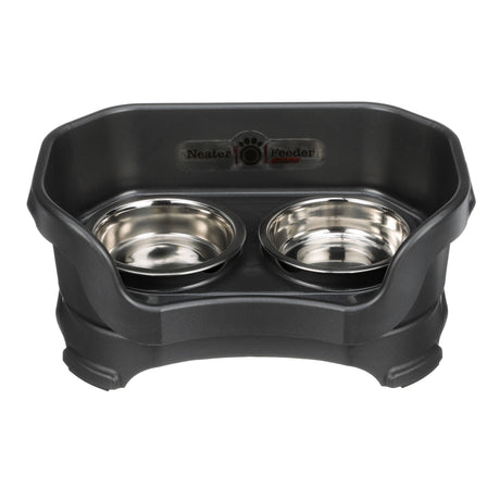 Deluxe Cat Midnight Black raised Neater Feeder dog bowls