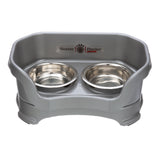 Deluxe Cat Gunmetal Grey raised Neater Feeder dog bowls
