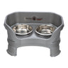 Deluxe Neater Feeder cat in Gunmetal Grey with leg extensions