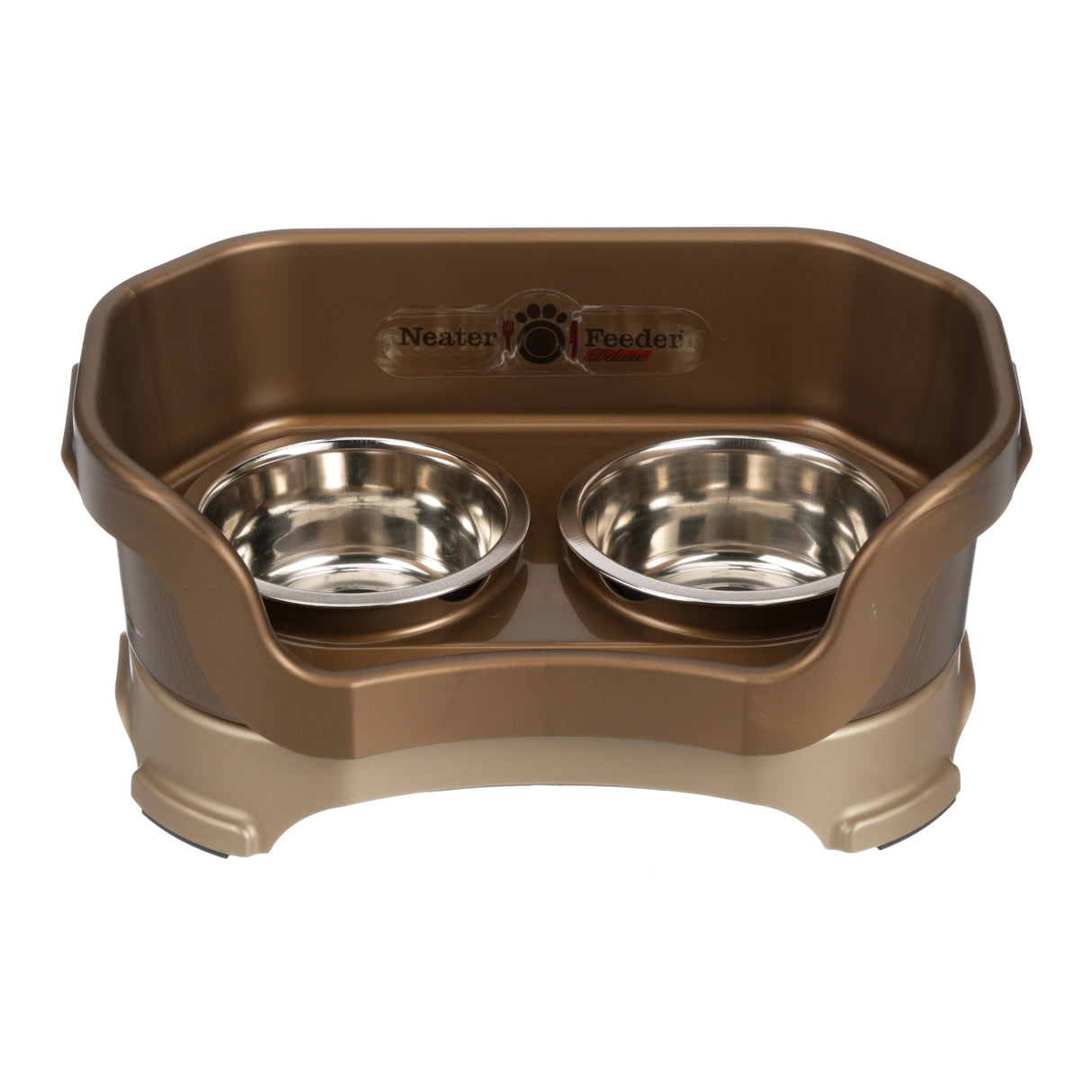 Deluxe Small Dog Bronze raised Neater Feeder Dog Bowls