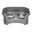 Deluxe Small Dog Gunmetal Grey raised Neater Feeder Dog Bowls