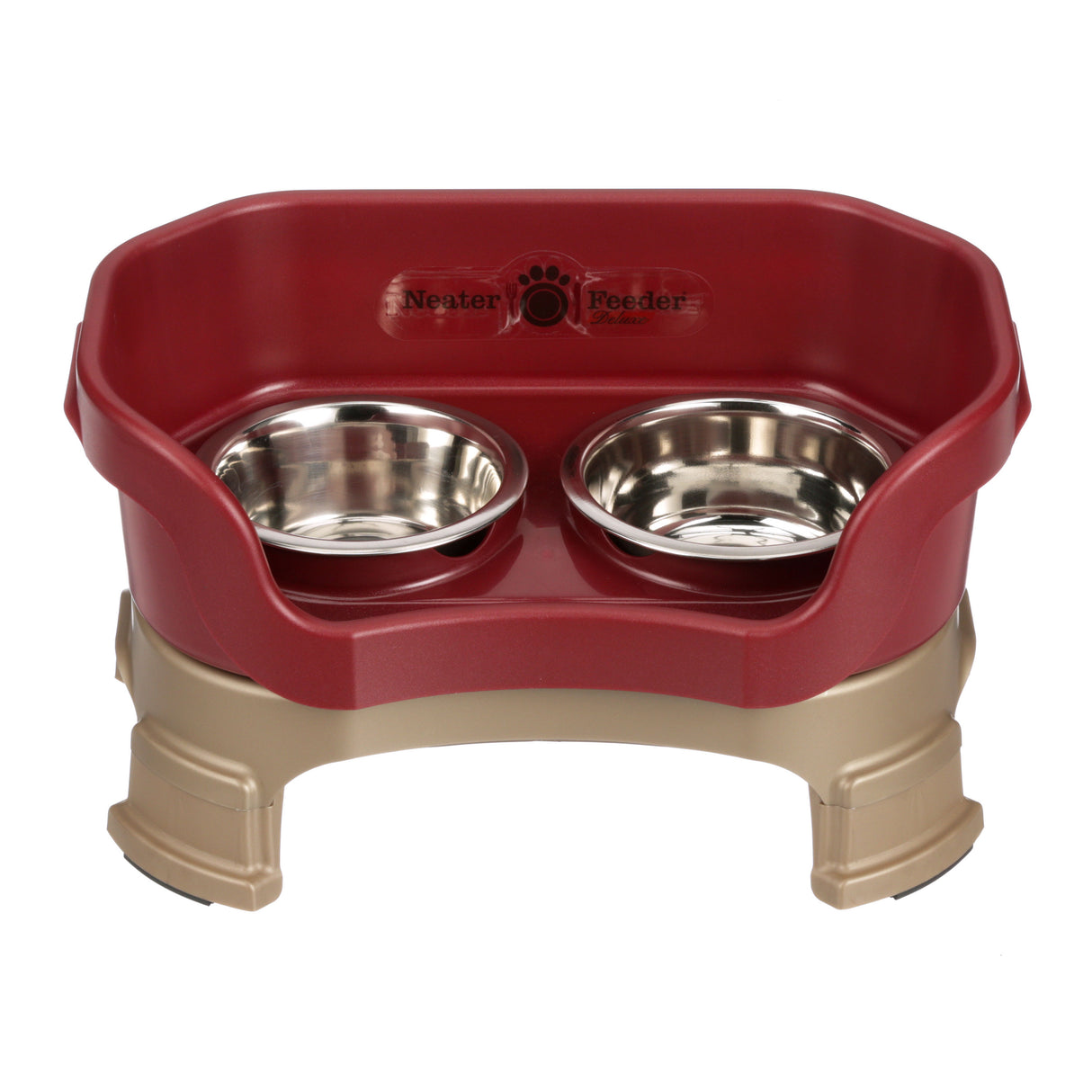 Deluxe Neater Feeder small in Cranberry with leg extensions