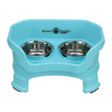 Deluxe Small Dog Aqua raised Neater Feeder with leg extensions dog bowls