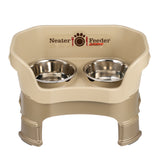 Deluxe Medium Dog Cappuccino raised Neater Feeder with leg extensions dog bowls