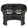 Deluxe Medium Neater Feeder with leg extensions in Midnight Black with two stainless steel bowls against a white background.