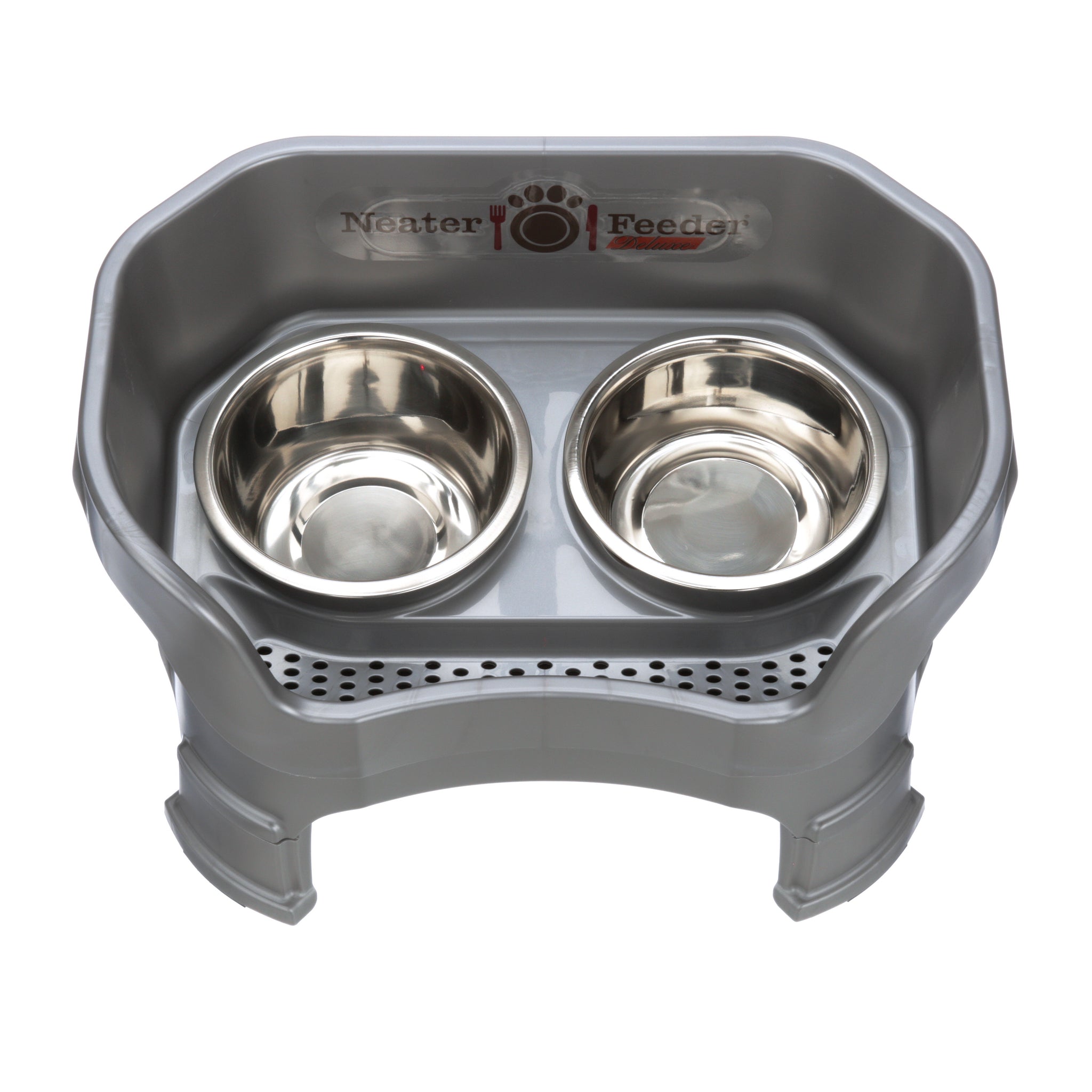 Neater Feeder with Leg Extensions for Dogs | Mess-Proof Elevated Bowls