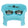 Deluxe Medium Neater Feeder with leg extensions in Aqua with two stainless steel bowls against a white background.