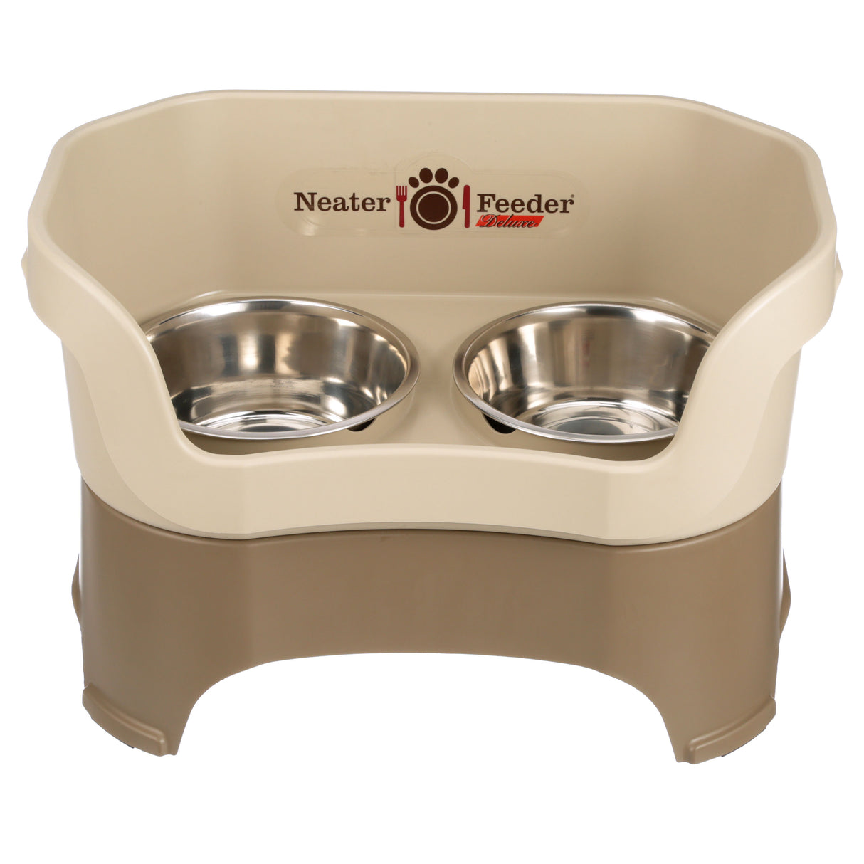Deluxe Large Dog Cappuccino raised Neater Feeder dog bowls