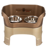 Deluxe Large Dog Bronze raised Neater Feeder with leg extensions dog bowls