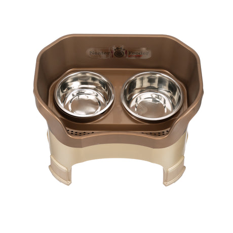 Deluxe Large Neater Feeder with leg extensions in Bronze