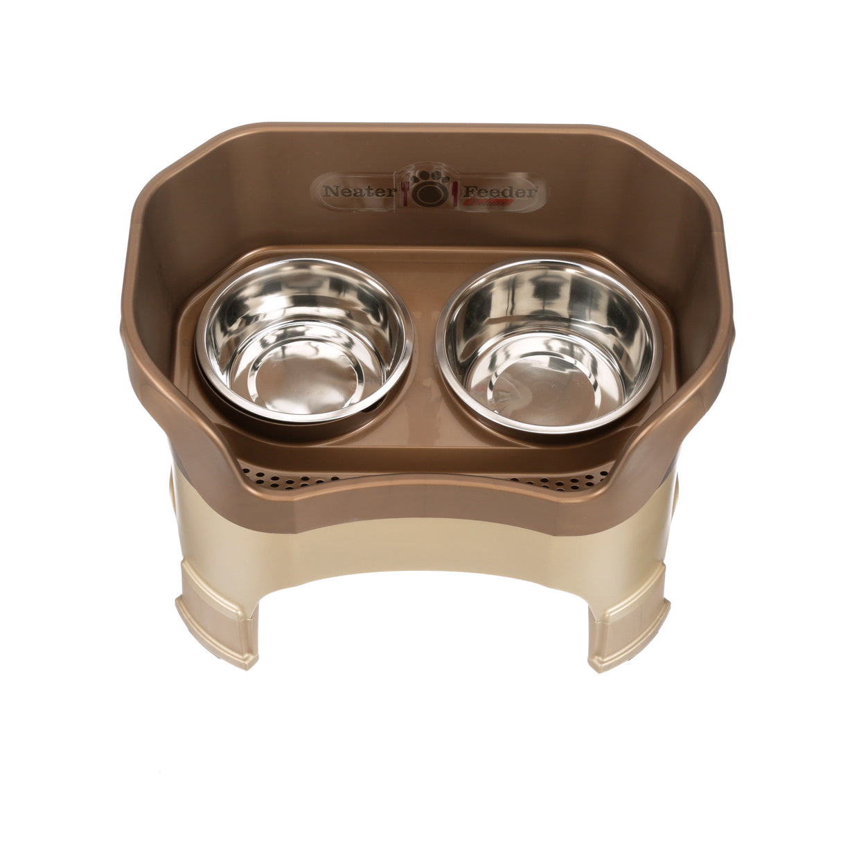 Deluxe large Neater Feeder in Bronze with leg extensions