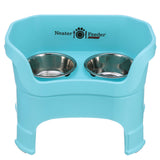Neater Feeder Deluxe large with leg extensions in Aqua