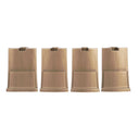 Four Champagne large leg extensions  in a line on a white background.