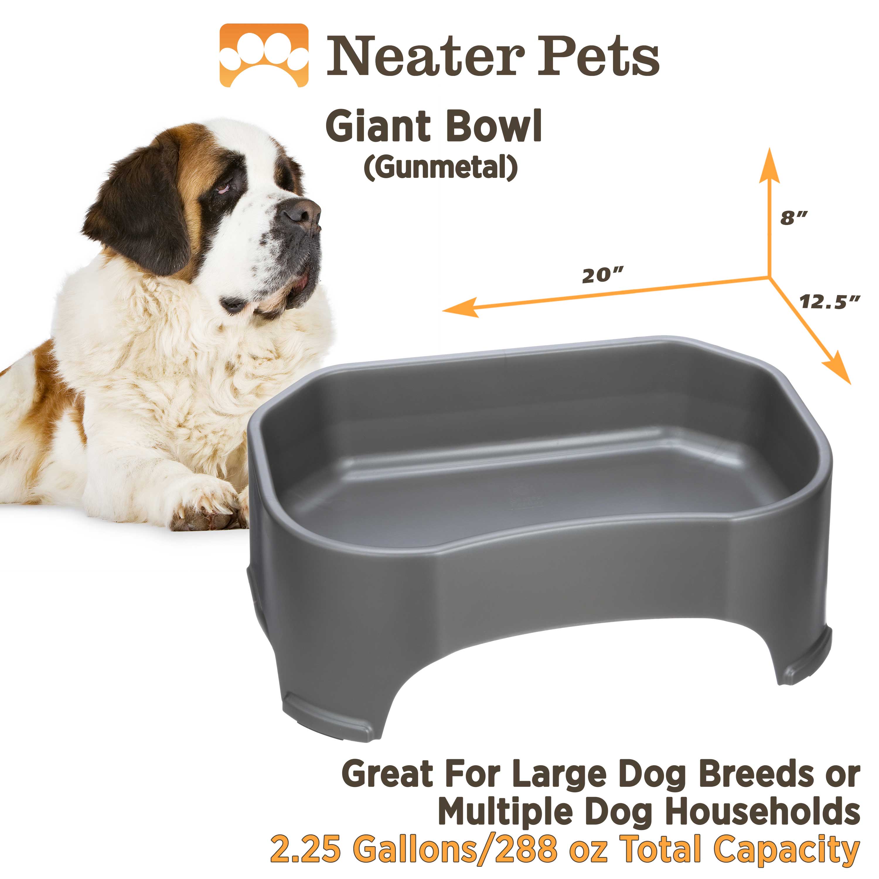 Plastic Big Giant Bowl Food Bowls Water Bowls for Dogs Cats Neater Pets