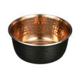 The side of Black Hammered Copper Pet Food Bowl