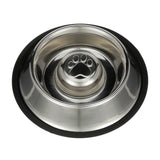 Non-Tip Stainless Steel Slow Feed Bowl