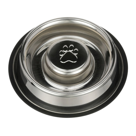 Non-Tip Stainless Steel Slow Feed Bowl