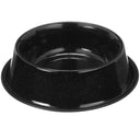Black Camping Bowl with white specs against a white background.