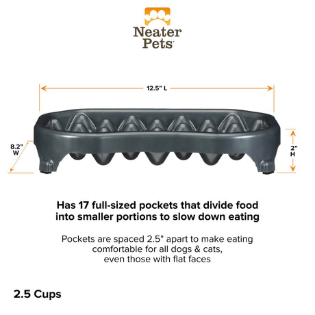 2.5 cup Neater Slow Feeder dimensions