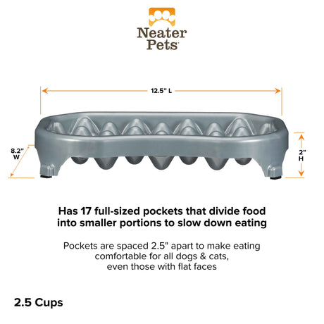 2.5 cup Neater Slow Feeder dimensions