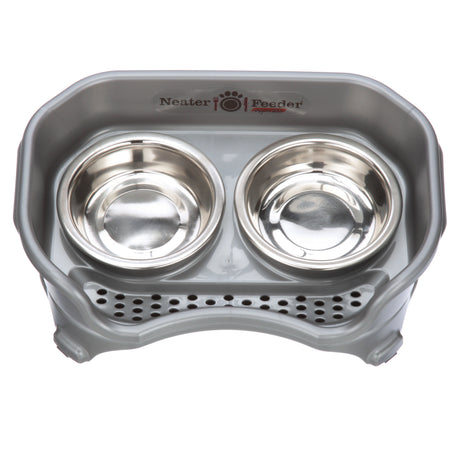 Express cat Neater Feeder in Gunmetal Grey top view