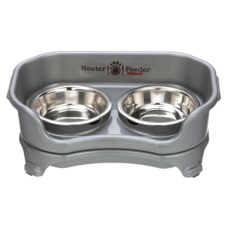 Gunmetal Grey Express Neater Feeder for cats feeding system