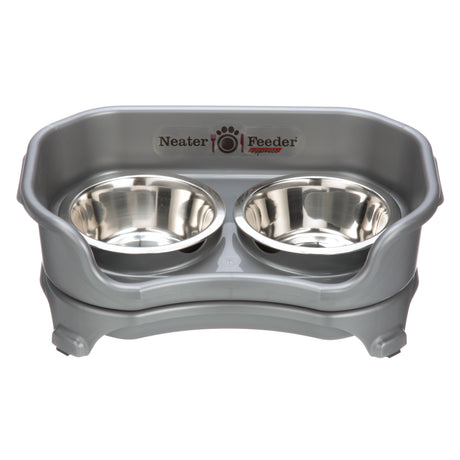 Gunmetal Grey Express Neater Feeder for cats feeding system