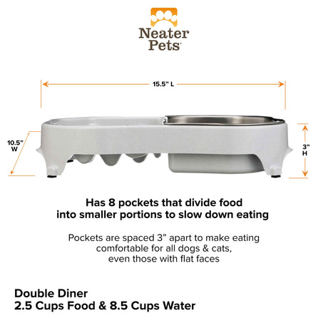 Neater Slow Feeder Double Diner dimensions