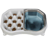 Top view of the Neater Slow Feeder Double Diner with stainless steel water bowl insert