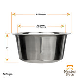 5 cup Stainless Steel Replacement Bowls for Neater Feeder dimensions