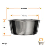 9 cup Stainless Steel Replacement Bowls for Neater Feeder dimensions