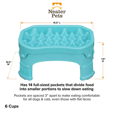 6 cup Raised Neater Slow Feeder dimensions