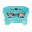 Aquamarine medium DELUXE Neater Feeder with Stainless Steel Slow Feed Bowl