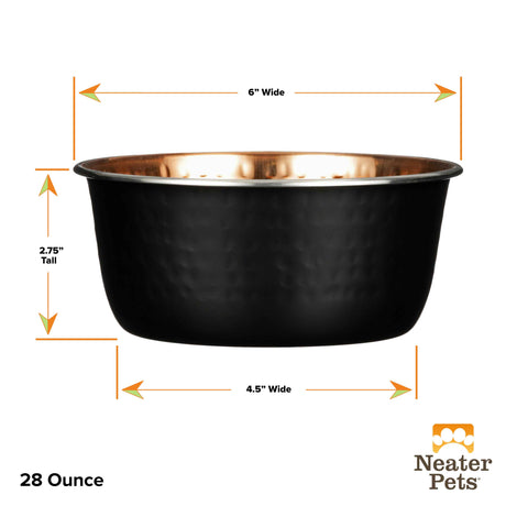 28 ounce sizing guide for Black Hammered Copper Bowl