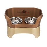 Bronze large DELUXE Neater Feeder with Stainless Steel Slow Feed Bowl