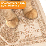 Close up of cat paws on Beige Neater Pets Litter Trapping Mat