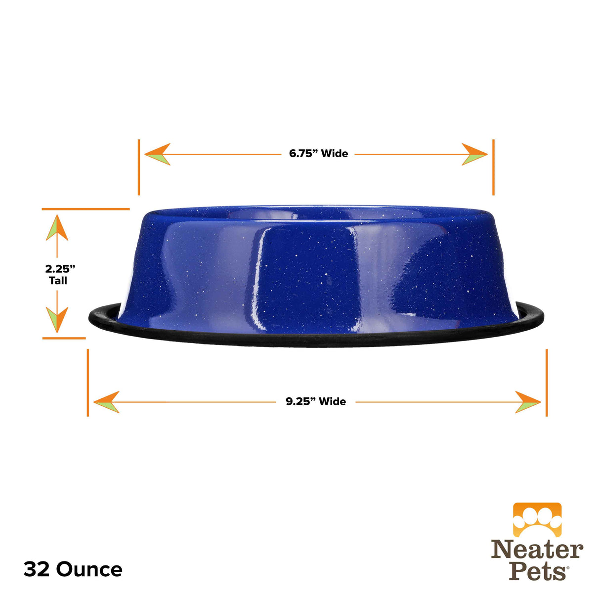32 ounce Blue Camping Bowl sizing guide.