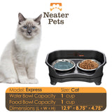 Midnight Black Express Cat feeder bowl capacity and dimensions
